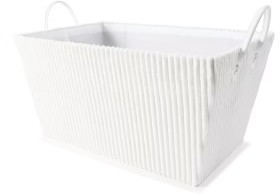 Tapered+Ribbed+Basket+-+White