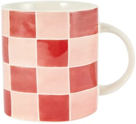 Pink+Red+Grid+Mug