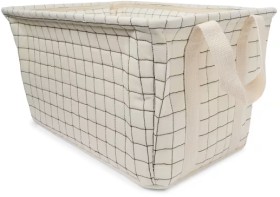Rectangle+Quilted+Basket+-+Beige