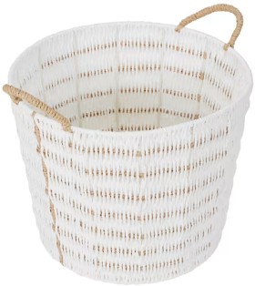 Round-Paper-Rope-Round-Basket-White on sale