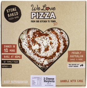 WeLove-Pizza-3-Cheese-Margherita-or-Hawaiian-12-Inch-Selected-Varieties on sale