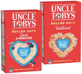 Uncle+Tobys+Rolled+Oats+1kg+or+Big+Bowl+Oats+Quick+Sachets+8+Pack+Selected+Varieties