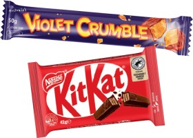 Nestl%26eacute%3B+Medium+Bars+35%E2%80%9150g%2C+Violet+Crumble+50g+or+Smarties+50g+Selected+Varieties