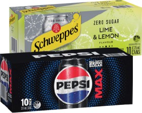 Pepsi%2C+Solo+or+Schweppes+Infused+Natural+Mineral+Water+10x375mL+Selected+Varieties
