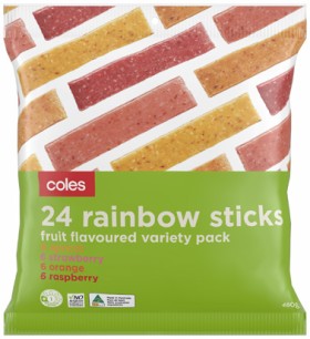 Coles+Fruit+Flavoured+Sticks+24+Pack+480g