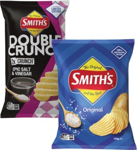 Smith%26%23039%3Bs+Crinkle+Cut+or+Double+Crunch+Potato+Chips+150g-170g