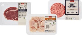 Coles+Australian+No+Added+Hormones+Beef+Quick+Cook+Scotch+Fillet+Steak+170g%2C+RSPCA+Approved+Chicken+Diced+Breast+Fillet+500g+or+Classic+Burgers+400g-500g
