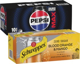 Pepsi+or+Solo+Soft+Drink+or+Schweppes+Sparkling+Water+10x375mL