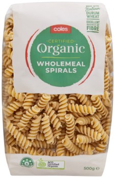 Coles+Organic+Wholemeal+Spirals+Pasta+500g