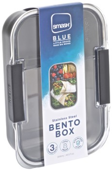 Smash+Blue+Stainless+Steel+Bento+Box+1300mL