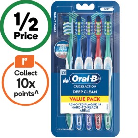 Oral-B+Cross+Action+Value+Pack+Toothbrush+Pk+5