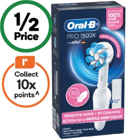 Oral-B+Pro+1500X+Sensitive+Clean+Electric+Toothbrush+Pk+1
