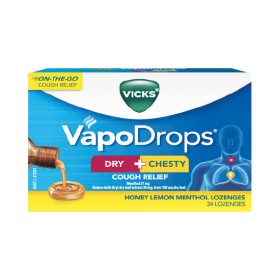 Vicks+Dry+%2B+Chesty+Honey+Lemon+Menthol+Lozenges+Pk+24%7E