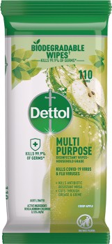 Dettol-Multipurpose-Disinfectant-Wipes-110-Pack-Crisp-Apple on sale