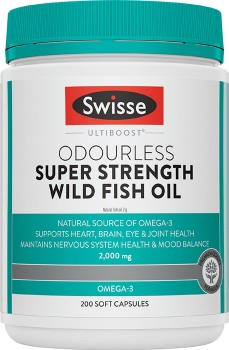 Swisse+Ultiboost+Odourless+Super+Strength+Wild+Fish+Oil+2000mg+200+Capsules%2A