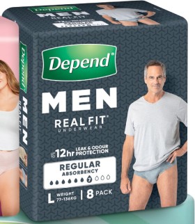 Depend-Real-Fit-Underwear-Mens-Large-8-Pack on sale