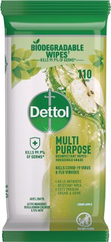 Dettol-Multipurpose-Disinfectant-Wipes-110-Pack-Crisp-Apple on sale