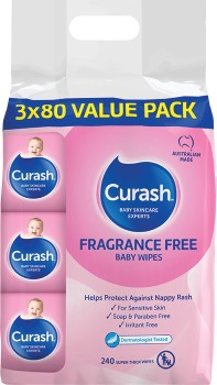 Curash-Fragrance-Free-Baby-Wipes-3x80-Pack on sale