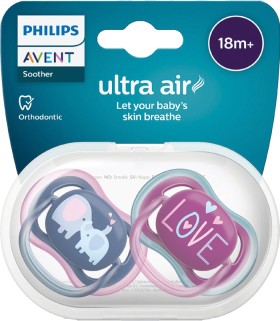 Philips-Avent-Ultra-Air-Soother-18-Months-2-Pack on sale