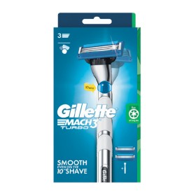 Gillette+Mach+3+Turbo+Razor+Handle+with+2+Cartridges