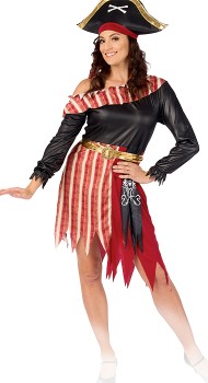 NEW-Costume-Pirate-Lady-Skull-and-Crossbones-Adult-Large-Ea on sale