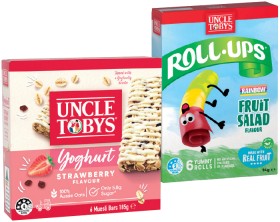 Uncle+Tobys+Muesli+Bars+5%E2%80%916+Pack+or+Roll%E2%80%91Ups+6+Pack+Selected+Varieties