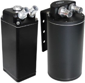 SAAS+Oil+Catch+Can+Round+Black+Billet+500mL