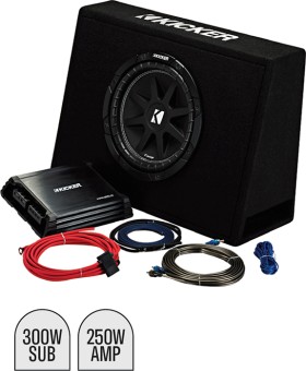 Kicker+10%26rdquo%3B+Subwoofer+in+Slim+Enclosure+Plus+Amplifier+%26amp%3B+Wiring+Kit
