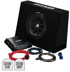 Kicker+10%26rdquo%3B+Subwoofer+in+Slim+Enclosure+Plus+Amplifier+%26amp%3B+Wiring+Kit