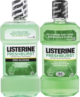 Listerine+Freshburst+or+Freshburst+Zero+Mouthwash+500mL