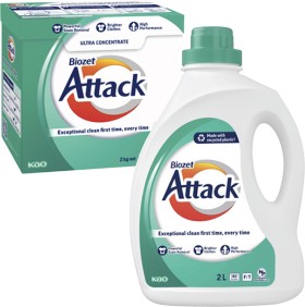Biozet+Attack+Regular+Laundry+Liquid+2+Litre+or+Powder+2kg