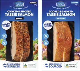 Tassal+Hot+Smoked+Salmon+Natural+or+Peppercorn+150g