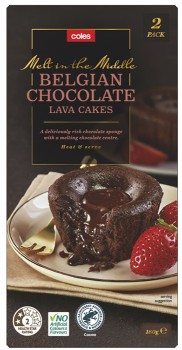 Coles+Belgian+Chocolate+Lava+Cakes+2+Pack+180g