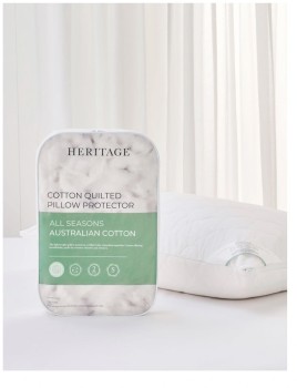 Heritage+Australian+Cotton+Quilted+Pillow+Protector