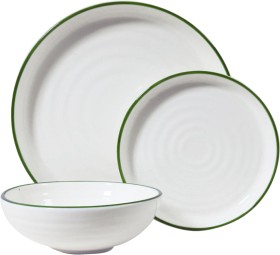 Robert+Gordon+12pc+Hampton+Dinner+Set+White+w%2F+Green
