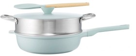 The-Cooks-Collective-Colours-Saute-Pan-with-Steamer-28cm-Mint on sale