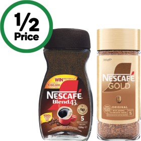 Nescafe-Blend-43-Coffee-140-150g-or-Nescafe-Gold-Coffee-90-100g on sale