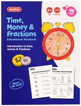Kadink+Workbook+-+48+Pages+Time%2C+Money+%26amp%3B+Fractions