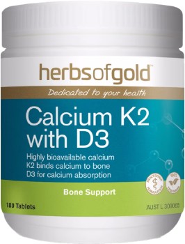 Herbs+of+Gold+Calcium+K2+with+D3+180+Tablets