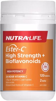 Nutra-Life+Ester+C+High+Strength+%2B+Bioflavonoids+120+Tablets