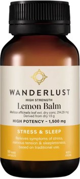 Wanderlust+High+Strength+Lemon+Balm+90+Capsules