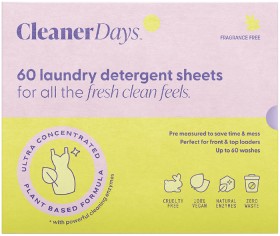 Cleaner+Days+Laundry+Detergent+Sheets+-+Fragrance+Free+60+Pack