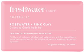 Freshwater+Farm+Rosewater+%2B+Pink+Clay+Body+Bar+200g