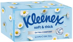 Kleenex+Soft+%26amp%3B+Thick+Facial+Tissues+3+Ply+120+Pack