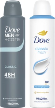 Dove-Antiperspirant-Deodorant-Spray-250mL-Selected-Varieties on sale