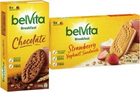 BelVita+Breakfast+Biscuits+300g+or+Strawberry+Yoghurt+Sandwich+253g+Selected+Varieties