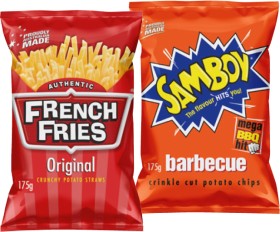 French+Fries+175g+or+Samboy+Potato+Chips+150%E2%80%91175g+Selected+Varieties