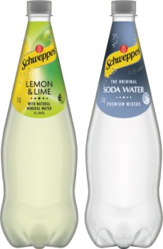 Schweppes+Mixers%2C+Natural+Mineral+Water+or+Soft+Drink+1.1+Litre+Selected+Varieties