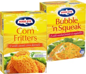 Birds+Eye+Bubble+%26lsquo%3Bn+Squeak+620g+or+Corn+Fritters+500g