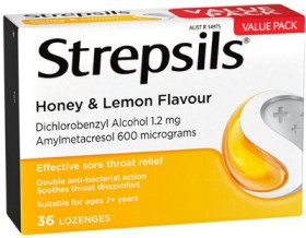 Strepsils+Sore+Throat+Relief+Lozenges+36+Pack+Selected+Varieties%2A%2A